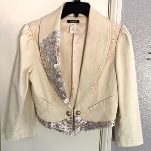 NEW Embellished sparkle denim jacket Size Small